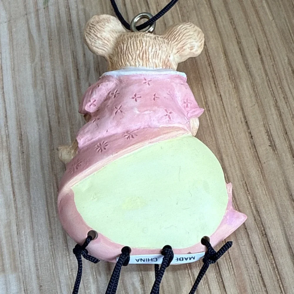 NIB Small Mouse Chime Pink/yellow With Bow